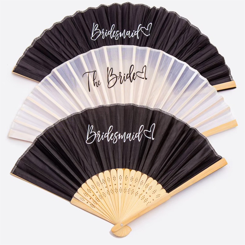 Bride + Bridesmaid Wedding Fan Set