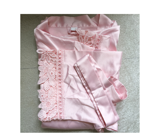 Personalized Bridal Robe — Sage Green Lace Satin Kimono